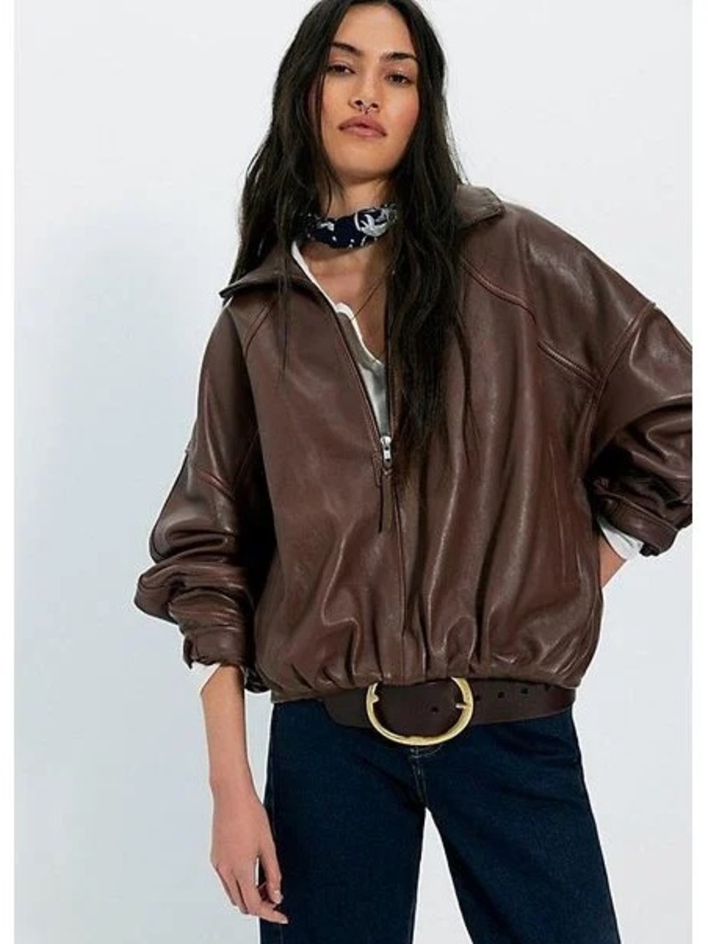 Free People Sonny Leather Pullover